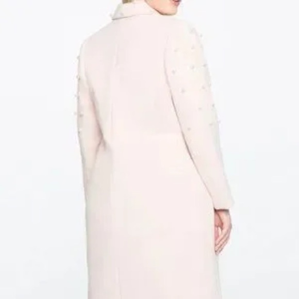 Eloquii light pink pearl coat 14/16 preppy girly Blair Waldorf feminine - Picture 3 of 10